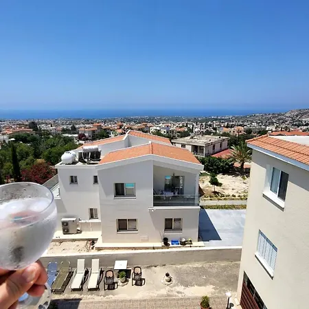 公寓 Calm Seaview Nest On The Hillside Peyia 佩亚